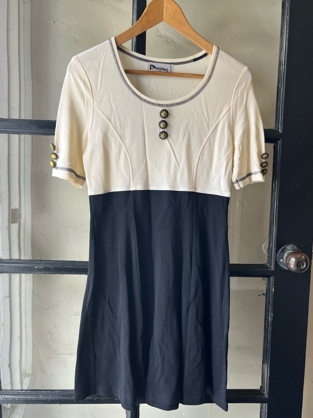 Darling Vintage 90’s Phidias French Mini Black & Cream Dress